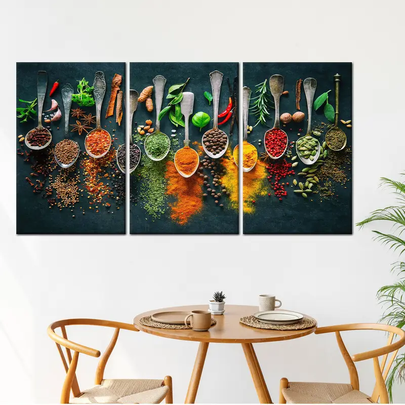 Spices Wall Art, Indian Spices Canvas, Dining Room Decor, Canvas Wall Art, Kitchen Decor, Food Wall Art, Contemporary Wall Decor, Canvas Art - 6