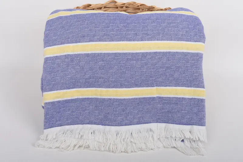 Monogram Blanket, Customized Turkish Blanket, 96x84 Cotton Striped Towel, Bridal Party Gifts, Woven Throw Blanket, Bachelorette Party Favors - 5