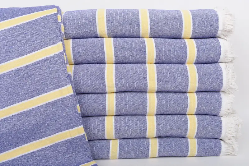 Monogram Blanket, Customized Turkish Blanket, 96x84 Cotton Striped Towel, Bridal Party Gifts, Woven Throw Blanket, Bachelorette Party Favors - 1