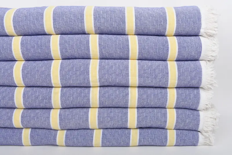 Monogram Blanket, Customized Turkish Blanket, 96x84 Cotton Striped Towel, Bridal Party Gifts, Woven Throw Blanket, Bachelorette Party Favors - 3