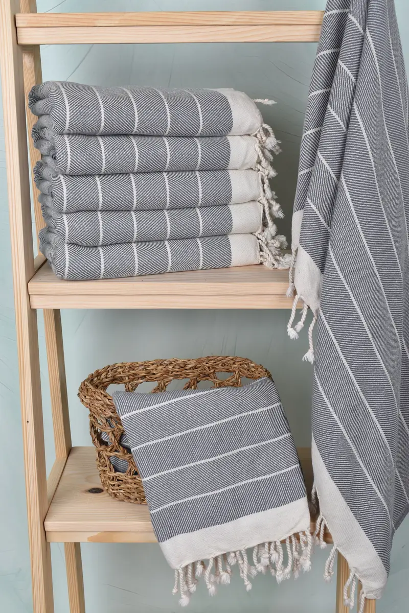 Sand-free towel, Custom Wedding Gifts, Peshtemal Towel, Handmade Gift, Friends Beach Towel, 70x40 Cotton Herringbone Towel, Turkish Towel Set - 3