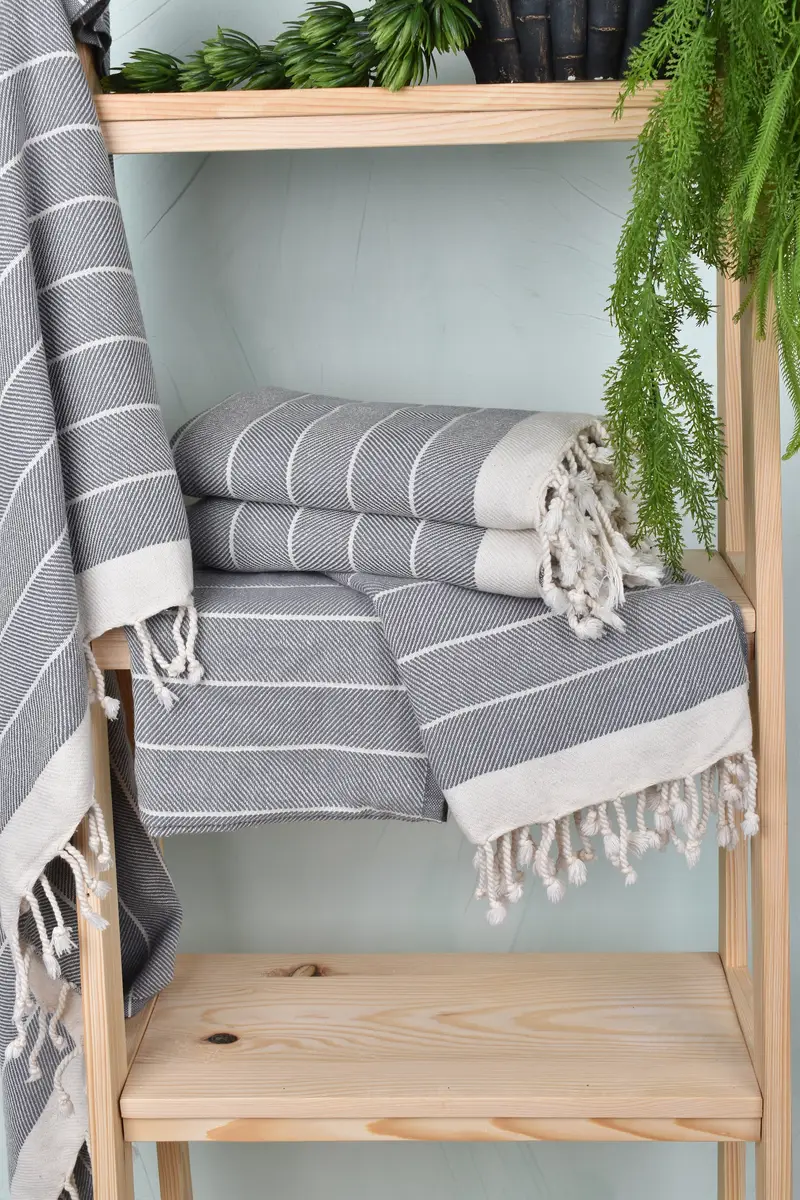 Sand-free towel, Custom Wedding Gifts, Peshtemal Towel, Handmade Gift, Friends Beach Towel, 70x40 Cotton Herringbone Towel, Turkish Towel Set - 6