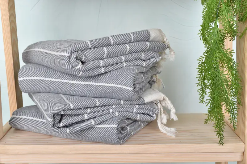 Sand-free towel, Custom Wedding Gifts, Peshtemal Towel, Handmade Gift, Friends Beach Towel, 70x40 Cotton Herringbone Towel, Turkish Towel Set - 7