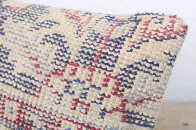 Throw Kilim Pillow, Handmade Kilim Cushion, Handwoven Cushion Cover, 8x16 Red Cushion, Cushion Cover, Ethnical Kilim Rug Pillow - 5