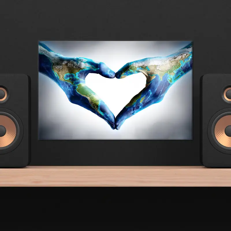 Impresión en lienzo elegante y abstracto Love Planet - Arte de pared moderno