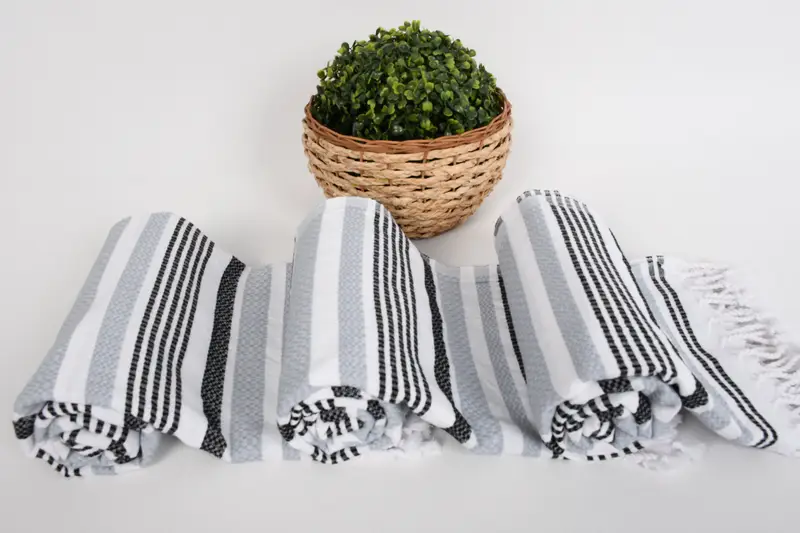 Pool Towels, Fringed Turkish peshtemal beach towel USA, Absorbent Turkish towel, Handmade Gift, Fouta towel, 70x40 Cotton Striped Towel, Bride Gift - 8
