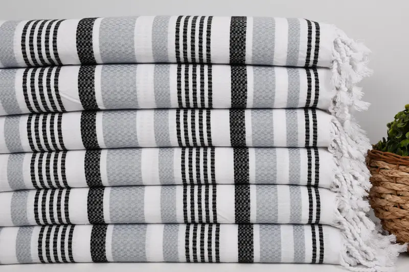 Pool Towels, Fringed Turkish peshtemal beach towel USA, Absorbent Turkish towel, Handmade Gift, Fouta towel, 70x40 Cotton Striped Towel, Bride Gift - 2
