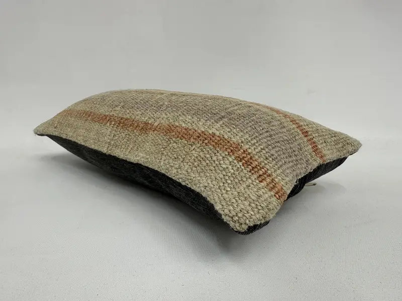 8x16 Gray Pillow Sham, Cushion Cover, Ethnical Kilim Rug Pillow, Living Room Throw Cushion, Pillow for Sofa, Vintage Kilim Pillow - 6