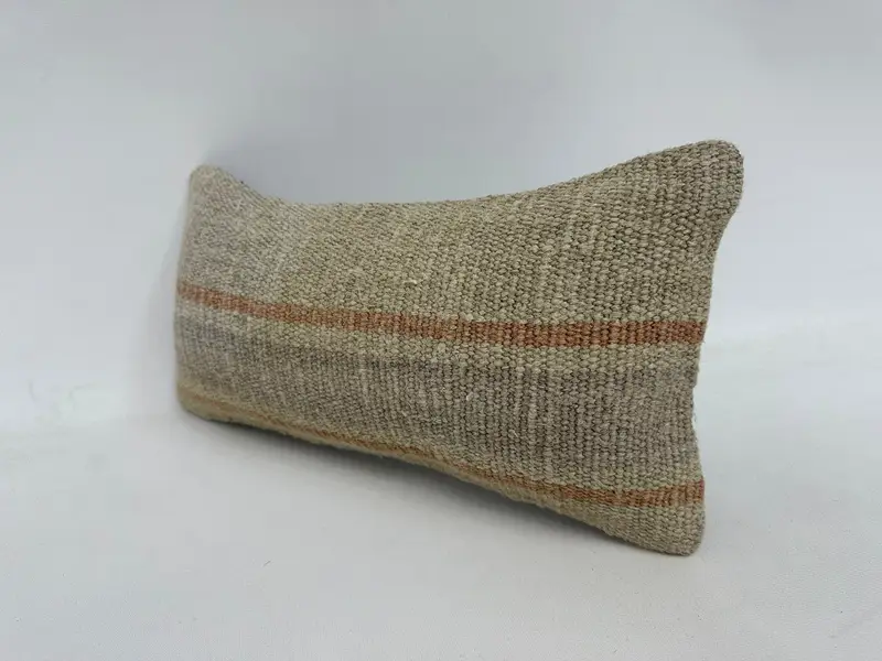 8x16 Gray Pillow Sham, Cushion Cover, Ethnical Kilim Rug Pillow, Living Room Throw Cushion, Pillow for Sofa, Vintage Kilim Pillow - 4