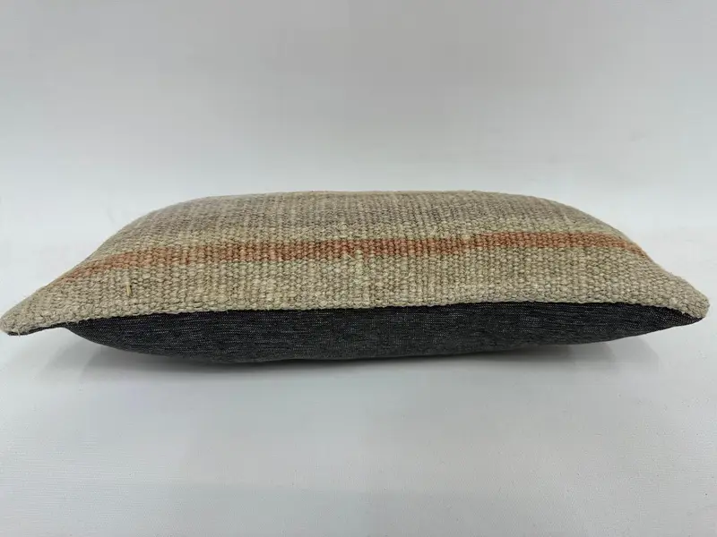 8x16 Gray Pillow Sham, Cushion Cover, Ethnical Kilim Rug Pillow, Living Room Throw Cushion, Pillow for Sofa, Vintage Kilim Pillow - 5