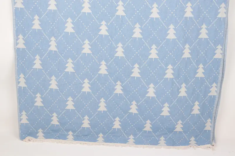 Personalisiertes Bachelorette-Handtuch, blaues Weihnachtsmuster, 42 x 83 Zoll