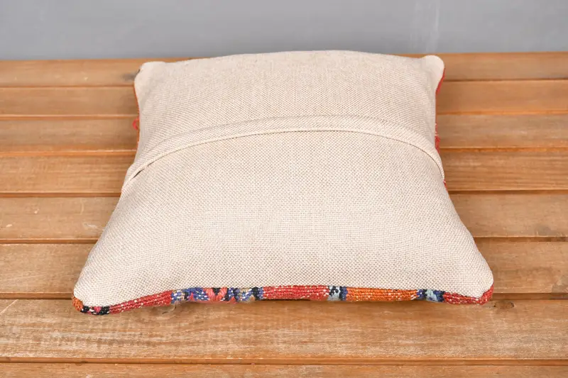 Home Decor Pillow, Vintage Pillow, Pillow Case, Natural Pillow Sham, 12x12 Red Cushion Cover, Turkish Kilim Pillow, Aesthetic Cushion Case - 5