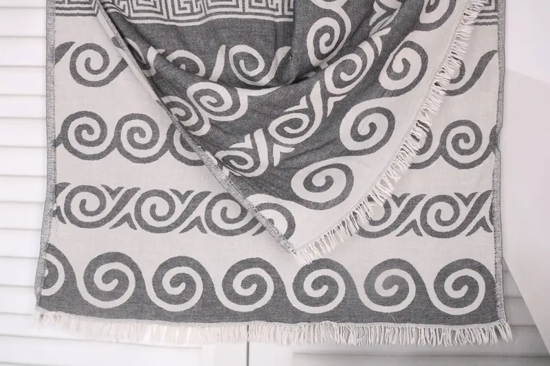 Gifts For Him Black Cotton Towel, Patterned, 36x71 Inches