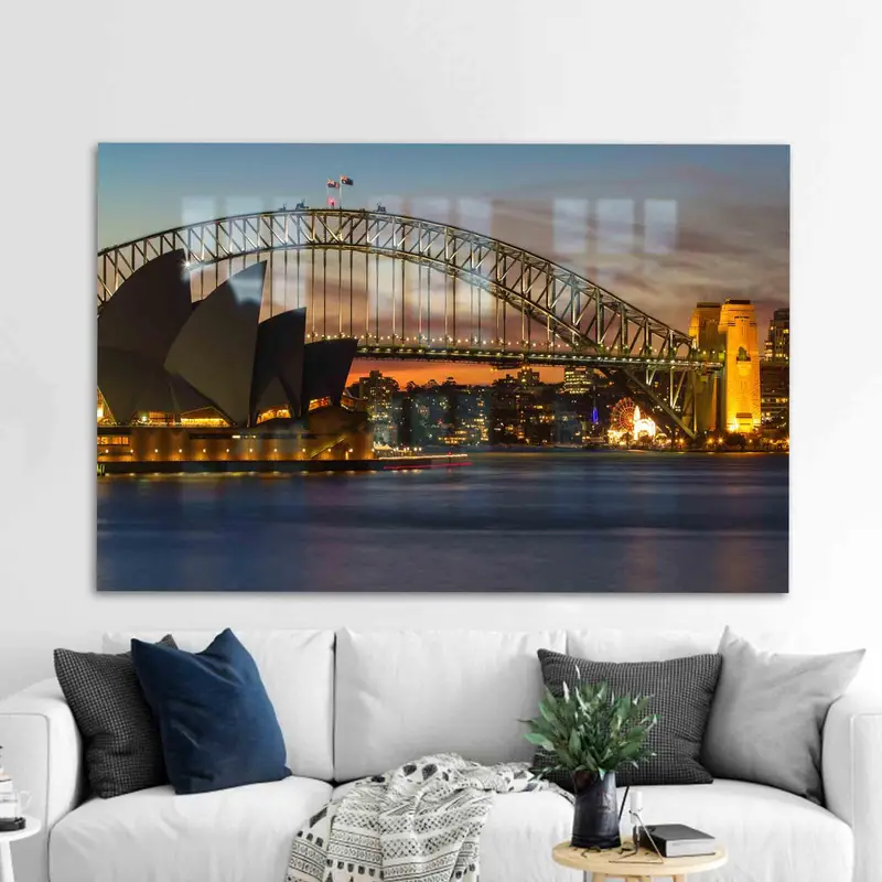 Elegant Sydney View Printed Glass - Modern Australian Design