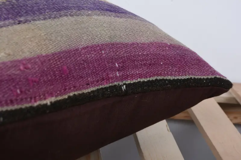 Ethnical Kilim Rug Pillow, Outdoor Throw Pillow Cover, Kilim Pillow, Pillow Case, 16x16 Purple Cushion Cover, Vintage Kilim Pillow - 7
