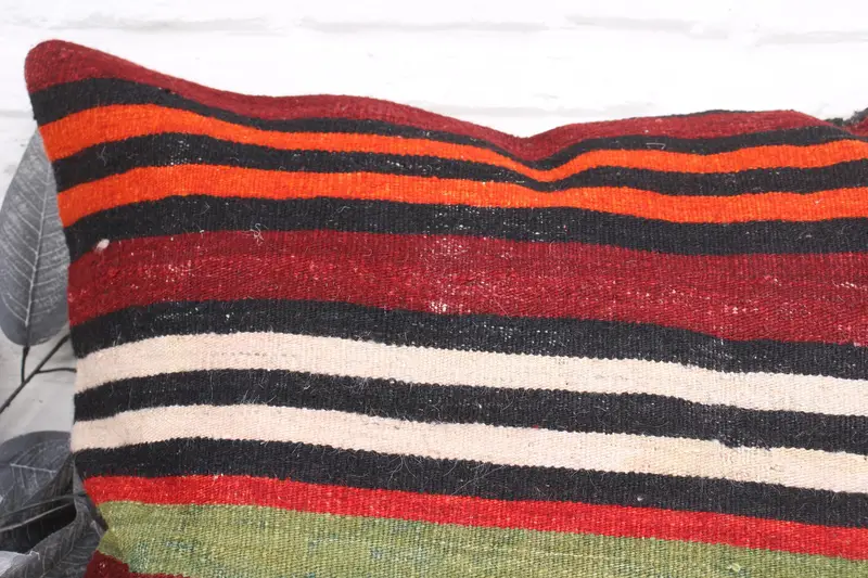 Pillow, 24x24 Red Cushion Case, Tribal Pillow Case, Pillow for Couch, Throw Kilim Pillow, Kilim Pillow, Handmade Rug Seat Pillow Case - 2