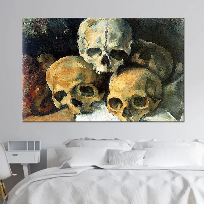 Impresión en lienzo Pirámide de calaveras de Paul Cezanne - Decoración elegante