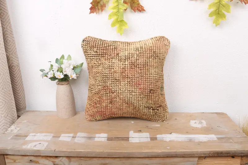 Handgefertigtes besticktes Southwestern-Wurfkissen, Vintage-Rosa-Kissen