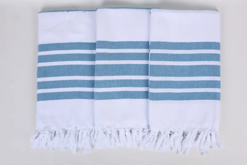 70x40 Cotton Herringbone Towel, Christmas Gift, Bridal Shower Gift, Monogram Beach Towel, Handwoven organic Turkish towel for spa, Sand-free towel - 7