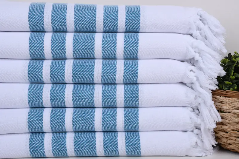 70x40 Cotton Herringbone Towel, Christmas Gift, Bridal Shower Gift, Monogram Beach Towel, Handwoven organic Turkish towel for spa, Sand-free towel - 2