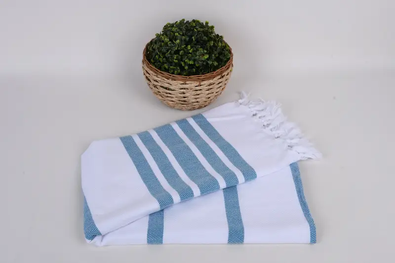 70x40 Cotton Herringbone Towel, Christmas Gift, Bridal Shower Gift, Monogram Beach Towel, Handwoven organic Turkish towel for spa, Sand-free towel - 4