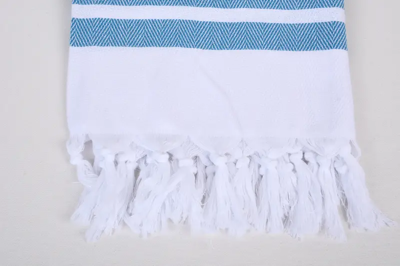 70x40 Cotton Herringbone Towel, Christmas Gift, Bridal Shower Gift, Monogram Beach Towel, Handwoven organic Turkish towel for spa, Sand-free towel - 3