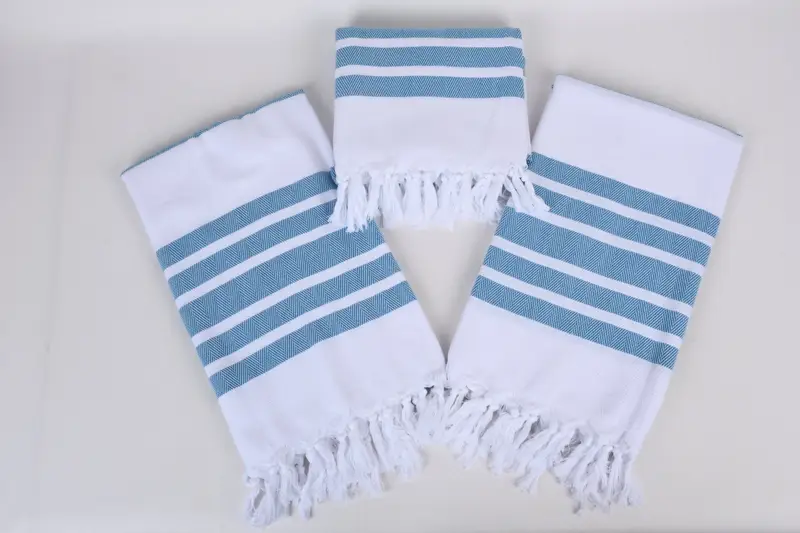70x40 Cotton Herringbone Towel, Christmas Gift, Bridal Shower Gift, Monogram Beach Towel, Handwoven organic Turkish towel for spa, Sand-free towel - 6
