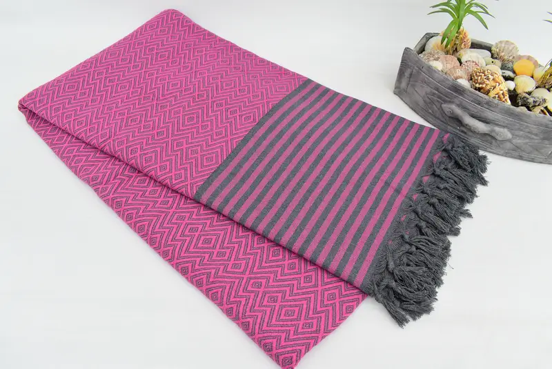 Monogram Blanket, 104x80 Cotton Diamond Towel, Organic Throw, Mother Of The Groom Gift, Decorative Blanket, Turkish Tablecloth, Bridal Shower Gift - 1