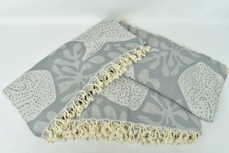 Housewarming Gift, Throw Blanket, 100x92 Cotton Whale Design Towel, Personalized Blanket, Boyfriend Christmas Gift, Turkish Throw Blanket - 8