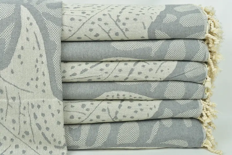 Housewarming Gift, Throw Blanket, 100x92 Cotton Whale Design Towel, Personalized Blanket, Boyfriend Christmas Gift, Turkish Throw Blanket - 3