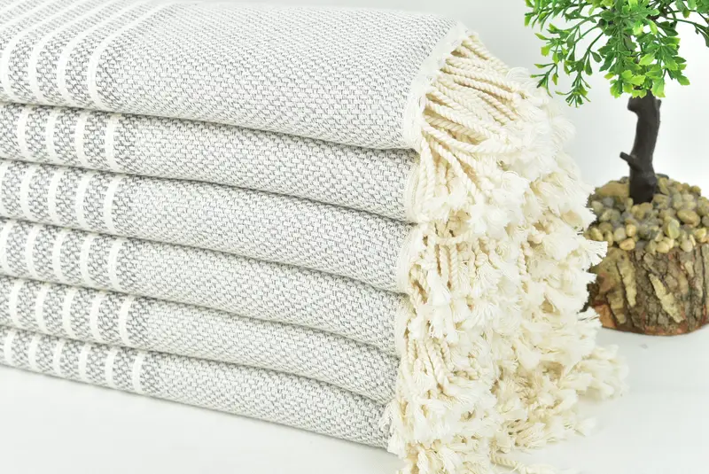 Personalized Wedding Gift For Couple, Soft towel, Bath towel, Unique Wedding Gift, Bachelorette Gifts, Yoga Towel, 76x40 Cotton Striped Towel - 3