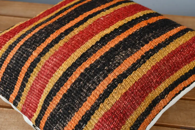 Boho Pillow, Pillow Case, 12x12 Red Cushion, Aztec Pillow Cover, Interior Designer Pillow, Turkish Kilim Pillow, Vintage Throw Pillow Case - 3