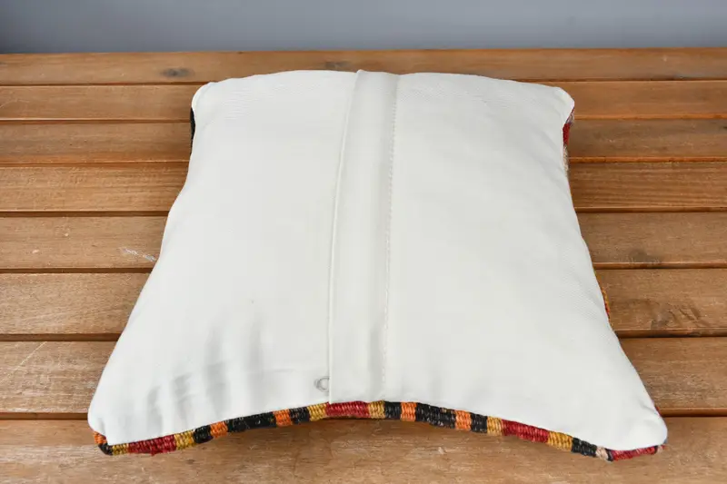 Boho Pillow, Pillow Case, 12x12 Red Cushion, Aztec Pillow Cover, Interior Designer Pillow, Turkish Kilim Pillow, Vintage Throw Pillow Case - 5