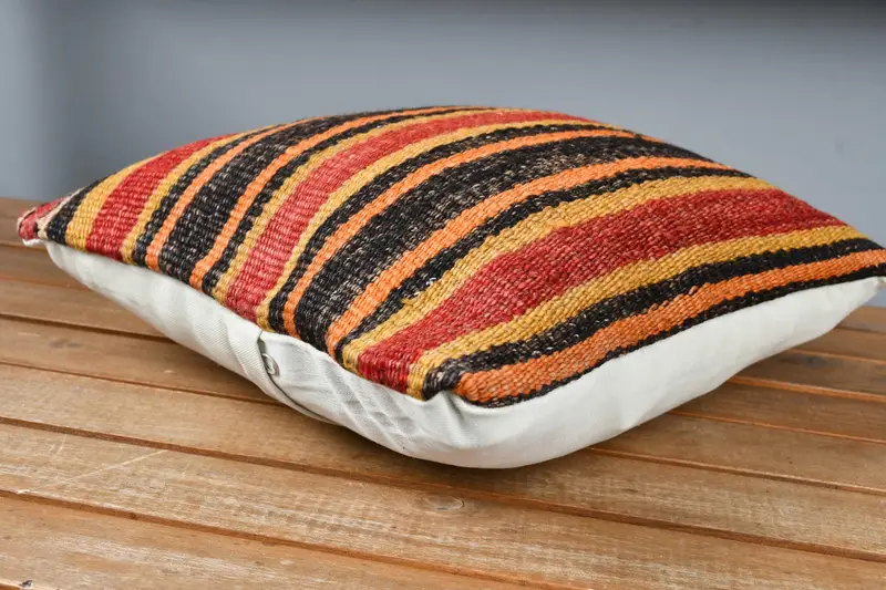 Boho Pillow, Pillow Case, 12x12 Red Cushion, Aztec Pillow Cover, Interior Designer Pillow, Turkish Kilim Pillow, Vintage Throw Pillow Case - 4