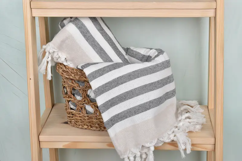 68x40 Cotton Striped Terry Towel, Travel towel, Organic cotton Turkish peshtemal towel, Quick-Dry Beach Towel, Quick-dry towel, Gift Boxes Towel - 4