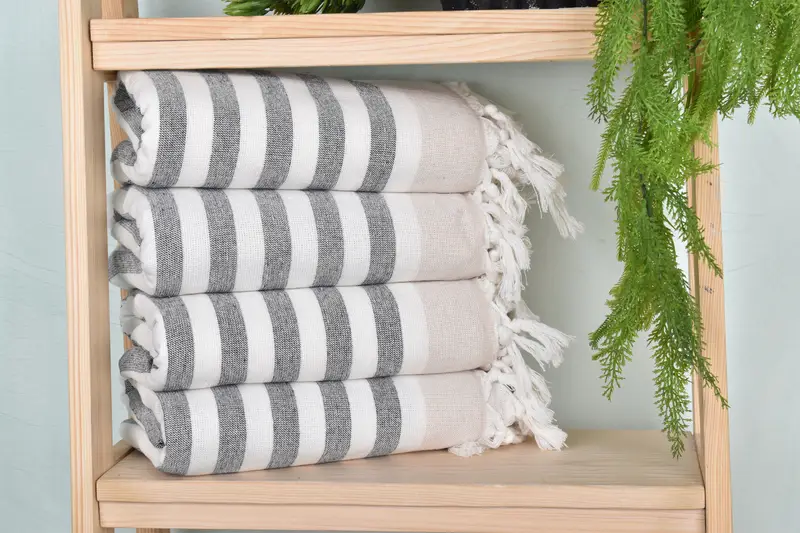 68x40 Cotton Striped Terry Towel, Travel towel, Organic cotton Turkish peshtemal towel, Quick-Dry Beach Towel, Quick-dry towel, Gift Boxes Towel - 1