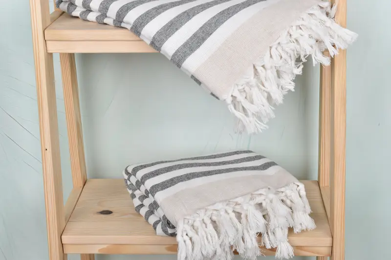 68x40 Cotton Striped Terry Towel, Travel towel, Organic cotton Turkish peshtemal towel, Quick-Dry Beach Towel, Quick-dry towel, Gift Boxes Towel - 5