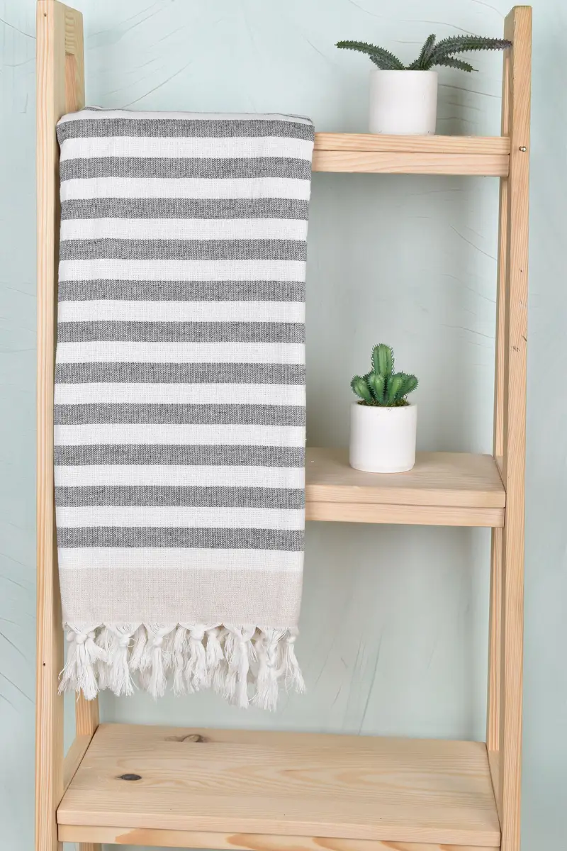 68x40 Cotton Striped Terry Towel, Travel towel, Organic cotton Turkish peshtemal towel, Quick-Dry Beach Towel, Quick-dry towel, Gift Boxes Towel - 8