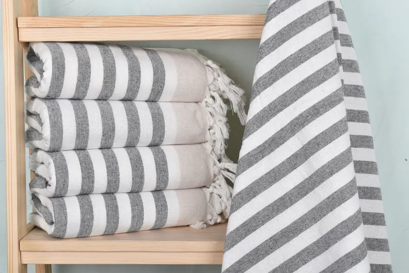 68x40 Cotton Striped Terry Towel, Travel towel, Organic cotton Turkish peshtemal towel, Quick-Dry Beach Towel, Quick-dry towel, Gift Boxes Towel - 2