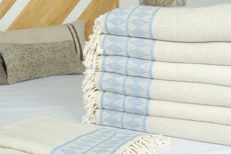 Personalized Gift For Her, 100x88 Cotton Kilim Design Towel, Boho Throw Blankets, Monogram Blanket, Shower Curtain, Turkish Beach Blanket, Bedspread - 3