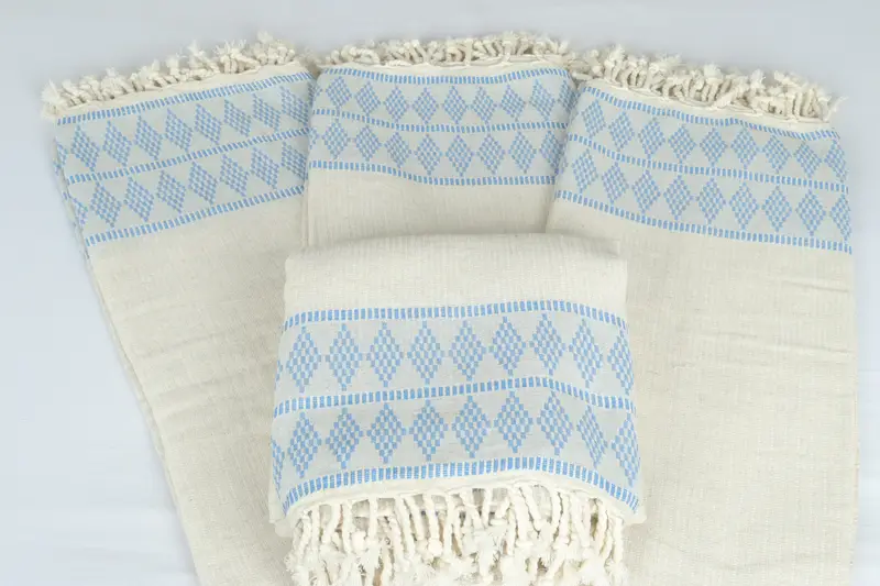 Personalized Gift For Her, 100x88 Cotton Kilim Design Towel, Boho Throw Blankets, Monogram Blanket, Shower Curtain, Turkish Beach Blanket, Bedspread - 5