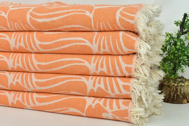 Lanzamiento orgánico, regalo de despedida de soltera, favores de despedida de soltera, favores de boda, regalo para novia, cama decorativa, toalla de diseño de pescado de algodón 70x60 - 5