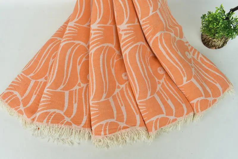 Lanzamiento orgánico, regalo de despedida de soltera, favores de despedida de soltera, favores de boda, regalo para novia, cama decorativa, toalla de diseño de pescado de algodón 70x60 - 6