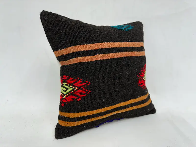 Cushion, Boho Pillow Sham Cover, 18x18 Orange Cushion Case, Turkish Kilim Pillow, Gift Pillow, Farmhouse Pillow Case, Farmhouse Pillow - 3