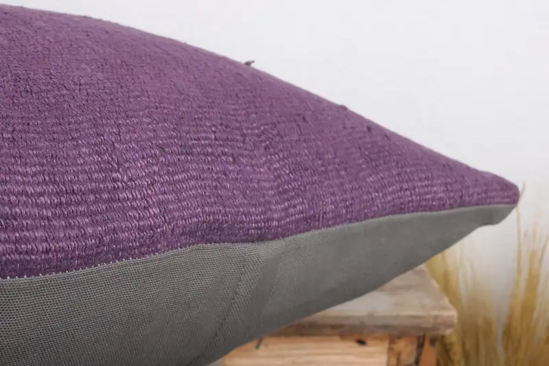 Vintage Kilim Throw Pillow, Neutral Pillow Sham, Armchair Cushion Cover, 20x20 Purple Pillow Case, Turkish Pillow, Pillow Case, Gift Pillow - 6