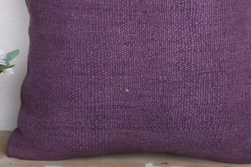 Vintage Kilim Throw Pillow, Neutral Pillow Sham, Armchair Cushion Cover, 20x20 Purple Pillow Case, Turkish Pillow, Pillow Case, Gift Pillow - 3
