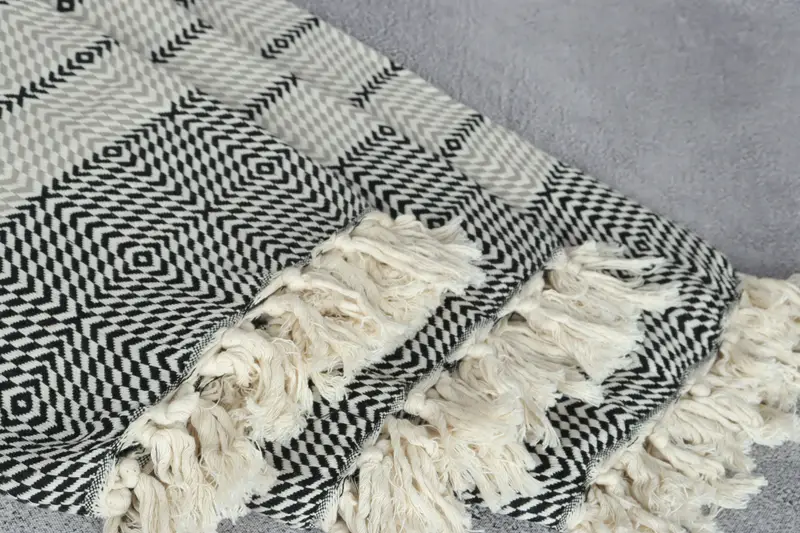 Handwoven Turkish Towel, Bachelor Towel, Turkish towel, Housewarming Gift, Engagement Gift, 80x40 Cotton Diamond Towel, Personalized Beach Towel - 5