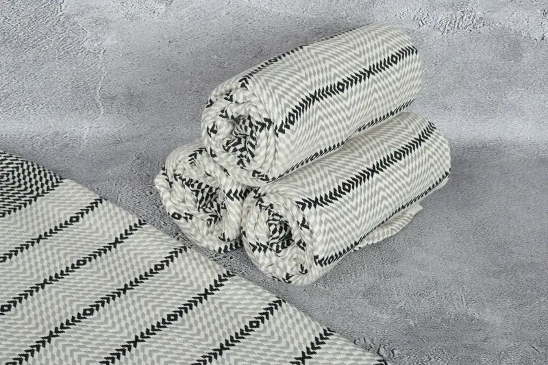 Handwoven Turkish Towel, Bachelor Towel, Turkish towel, Housewarming Gift, Engagement Gift, 80x40 Cotton Diamond Towel, Personalized Beach Towel - 8