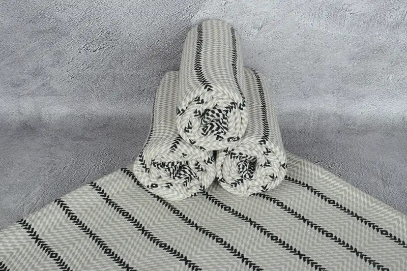 Handwoven Turkish Towel, Bachelor Towel, Turkish towel, Housewarming Gift, Engagement Gift, 80x40 Cotton Diamond Towel, Personalized Beach Towel - 7