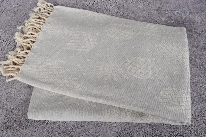 Housewarming Gift, Lightweight towel, Customized Turkish Towel, Spa Towel, Wedding Gifts Towel, Engagement Gift, 80x40 Cotton Pineapple Design Towel - 6